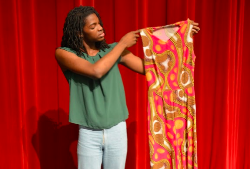 Cameron  Washington shows off her impressive cloth creations.