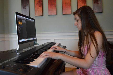 Ashley Stewart expresses her passion for music on the piano.