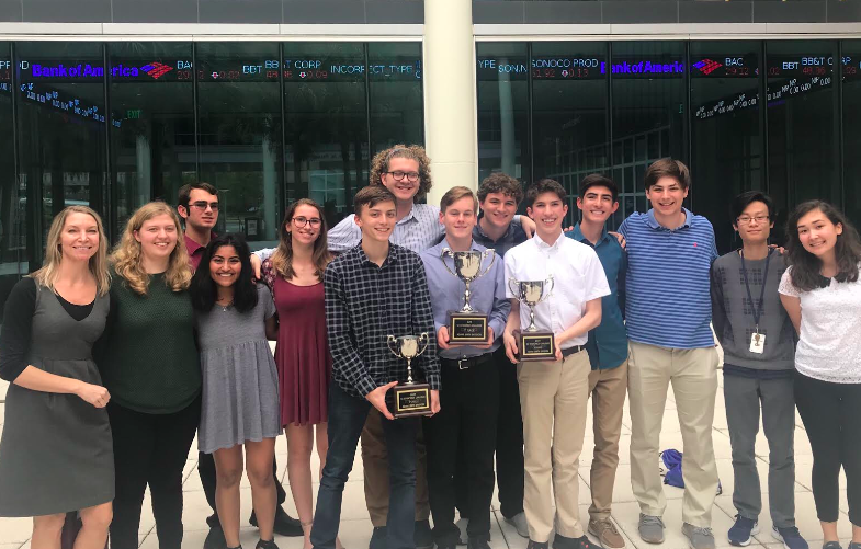 Mrs. Betsill (pictured on the far left) guided all three of her teams to place in the top three teams at the Econ Challenge in Columbia, South Carolina.