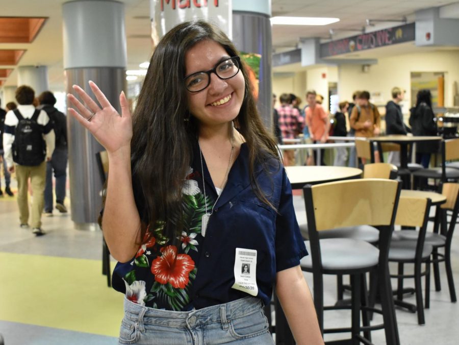 Junior Ashli Dallan Vera bought her floral hawaiian shirt from Amazon and is very excited about spirit week. 
