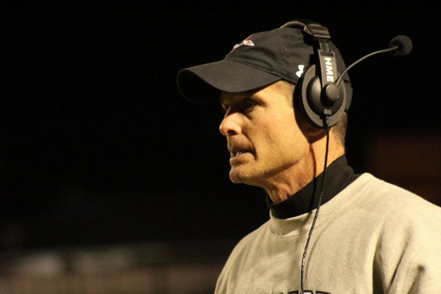 Wando football Head Coach Jimmy Noonan paces the sidelines against James Island Nov. 1. The Warriors topped the Trojans 18-0. 