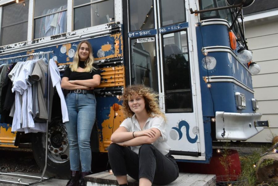 The bus was painted before Boyer's family bought it. Boyer and Von Lehe then decorated the inside with trendy decorations.