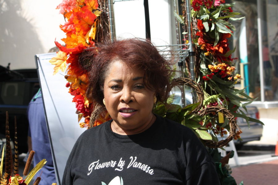 One of the local venders, Vanessa, who sells flowers.