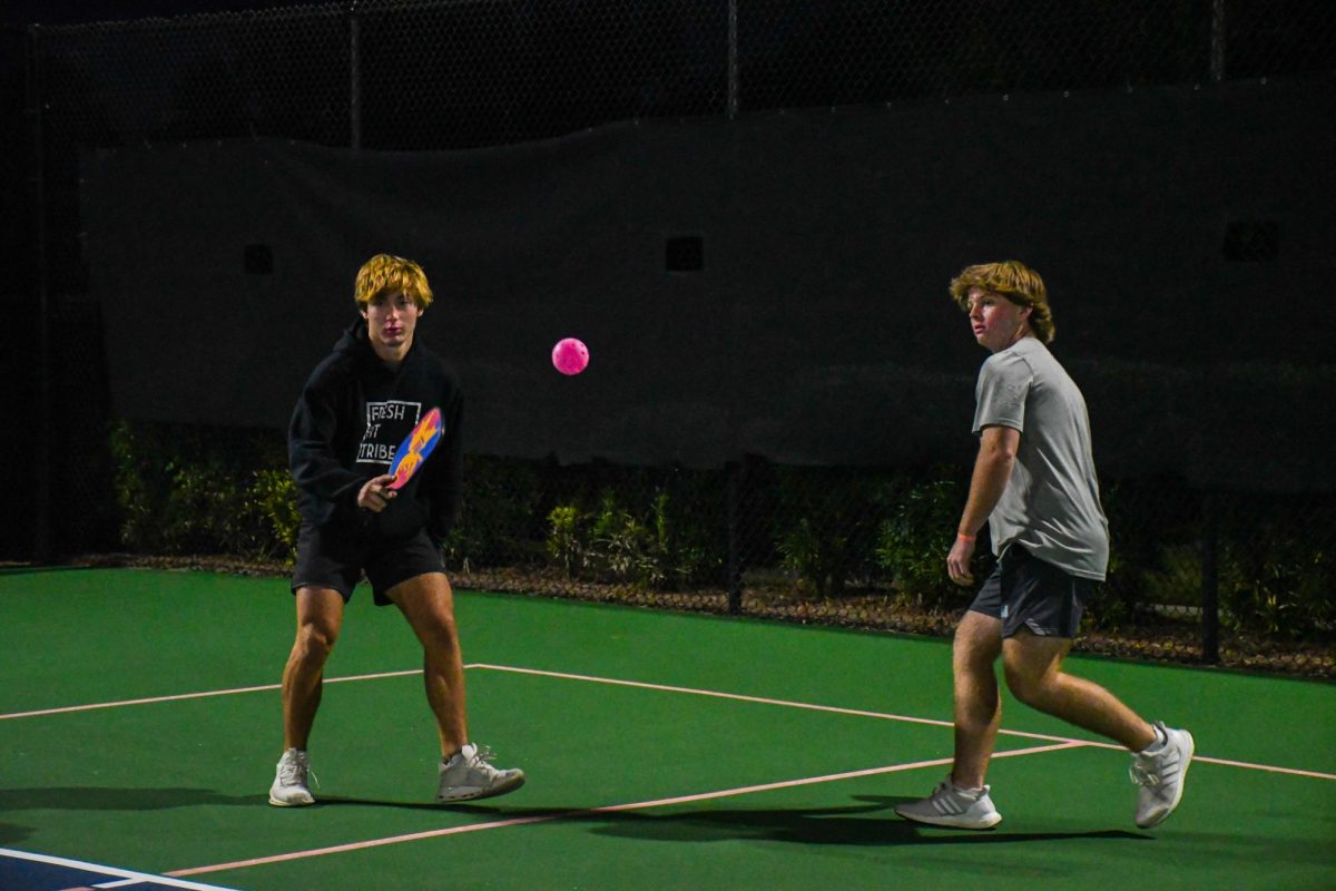 Senior Nico Boccabella (left) played pickleball with his friends over the 
summer and was eager that Wando had its own club. “I met some people I 
[had not] known before and it is a good community,” Boccabella said. 