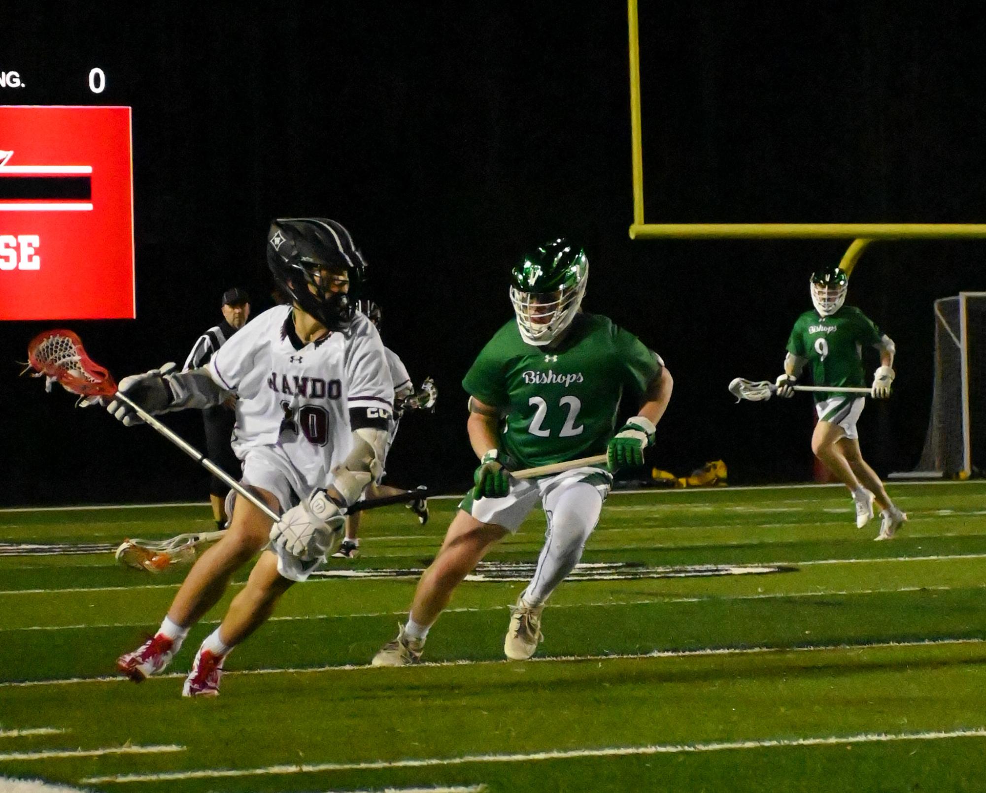 Junior Avery Sharp runs down the field while in possession of the ball.