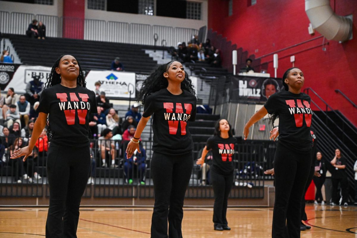 Freshmen Hope Collins, Kristiana Lewis and Nyla Donato step in unison. Coach SyMira Richardon raves about her young prodigies in hopes they have success in life. “I want the team to grow bigger ... to have more young ladies, even young men, because this is a team that is diverse, and we want to show all the diversity that is included in this school,” Richardson said.